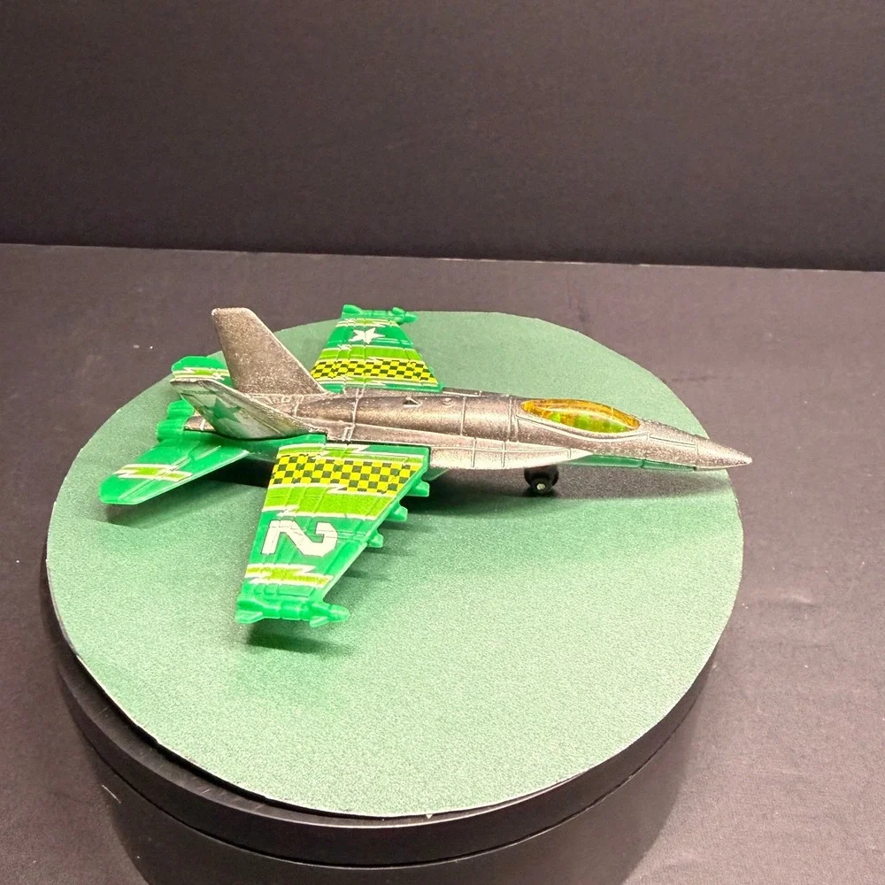 Matchbox F/A-18E Super Hornet Diecast Fighter Jet Silver Green 2007 Mattel